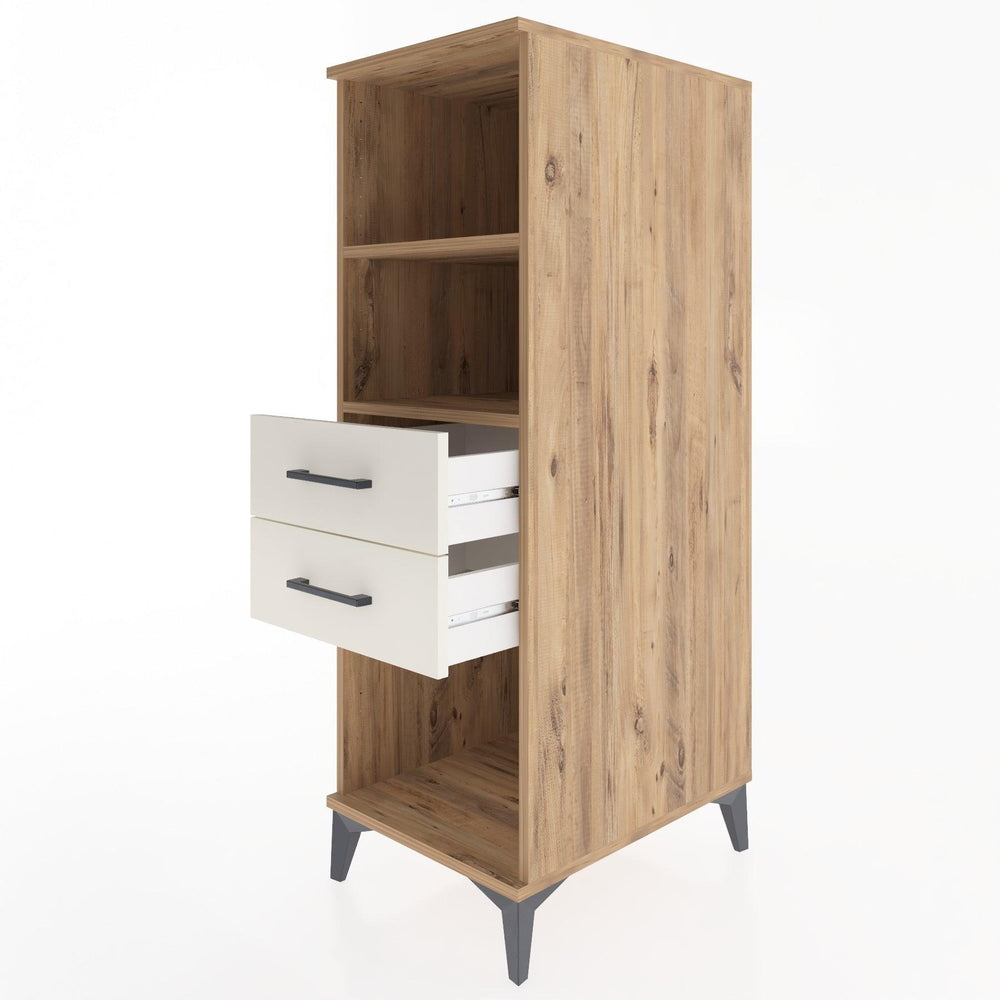 Woodntry Modüler Dolap Çam 44x30x122 cm Çekmeceli ve Raflı CR114-3