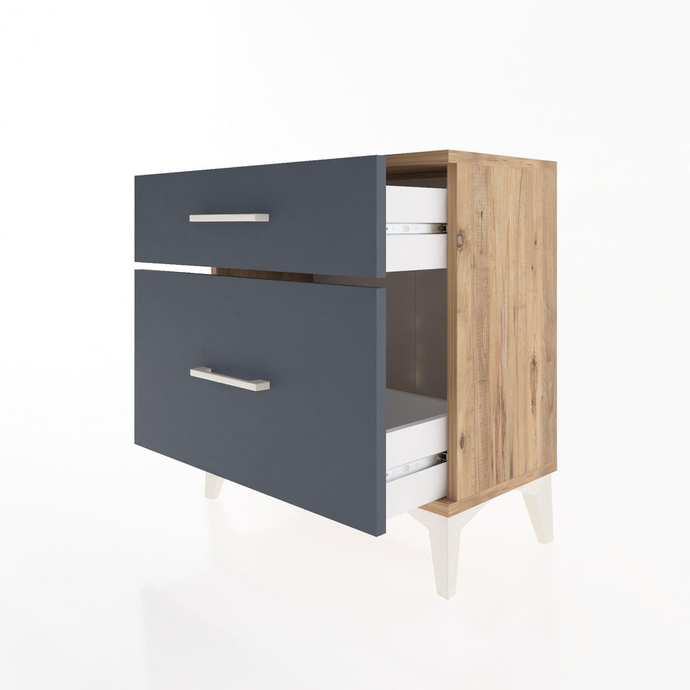 Woodntry Modular Nightstand Pine 60x30x52 cm with Drawers and Shelves CR14-3