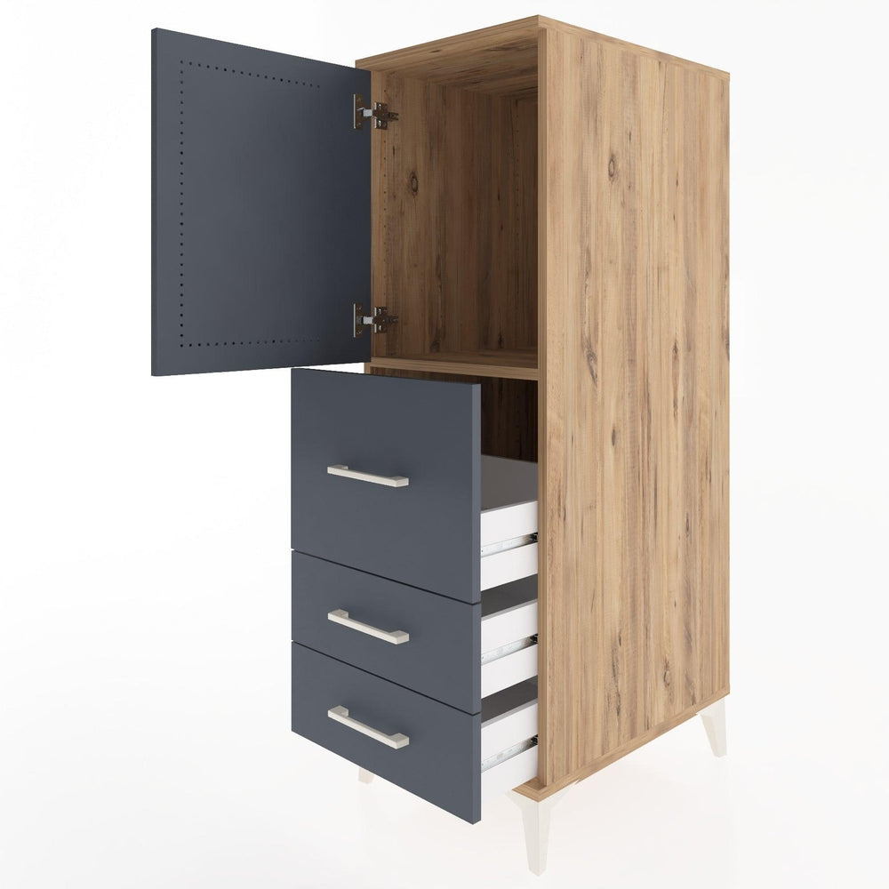 Woodntry Modular Cabinet Pine 44x30x122 cm with Doors and Drawers KC14-3