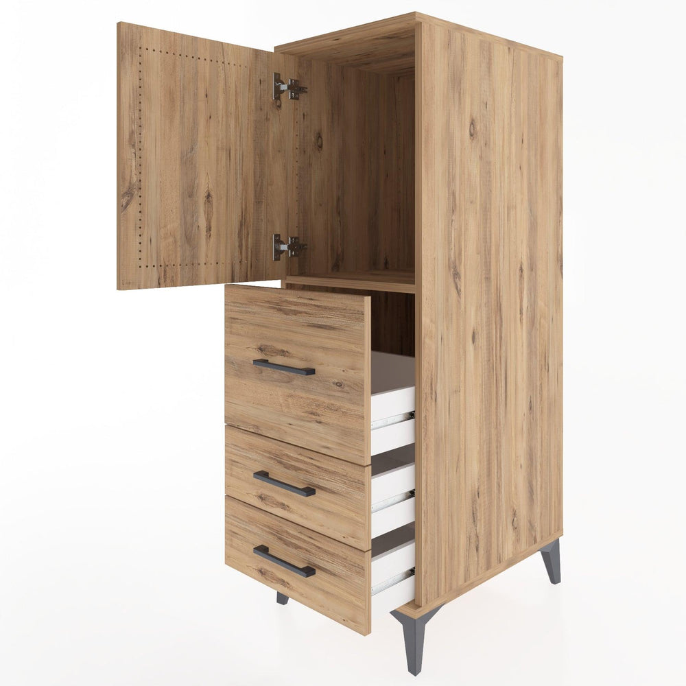 Woodntry Modular Cabinet Pine 44x59x122 cm with Doors and Drawers KC14-3