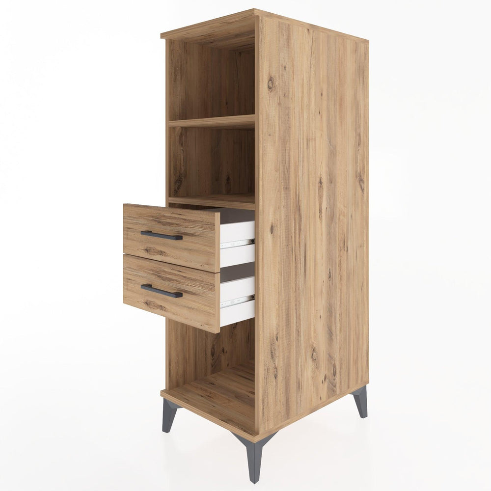 Woodntry Modüler Dolap Çam 44x30x122 cm Çekmeceli ve Raflı CR114-3