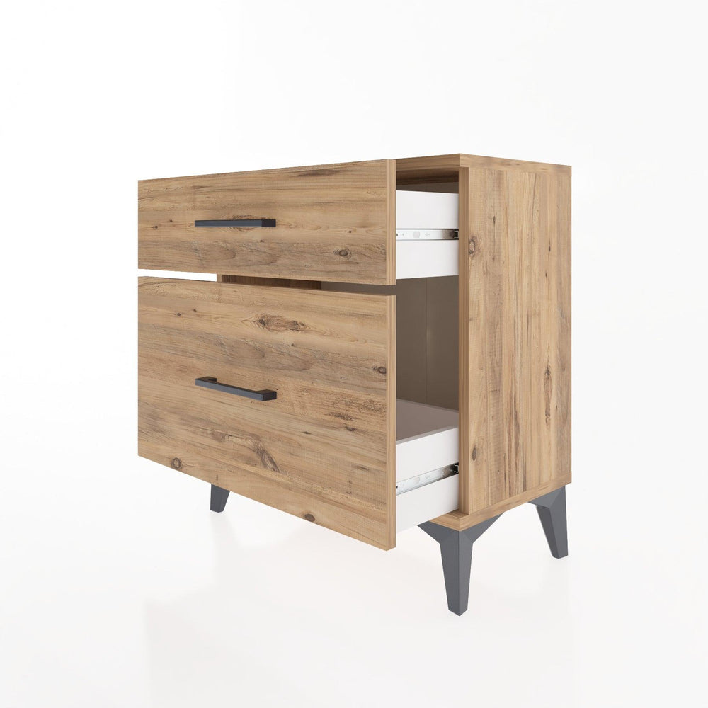 Woodntry Modular Nightstand Pine 60x30x52 cm with Drawers and Shelves CR14-3