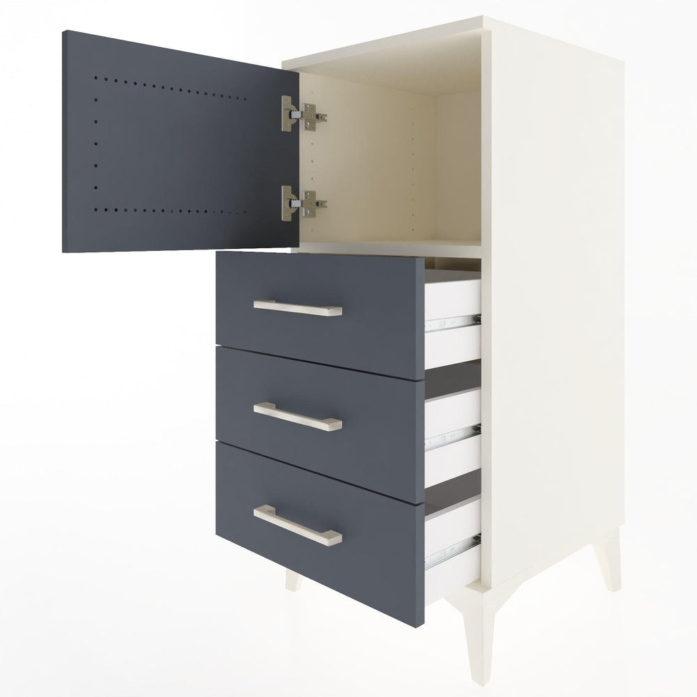 Woodntry Modular Nightstand Moonstone 44x44x84 cm with Cover and Drawer KC37-1