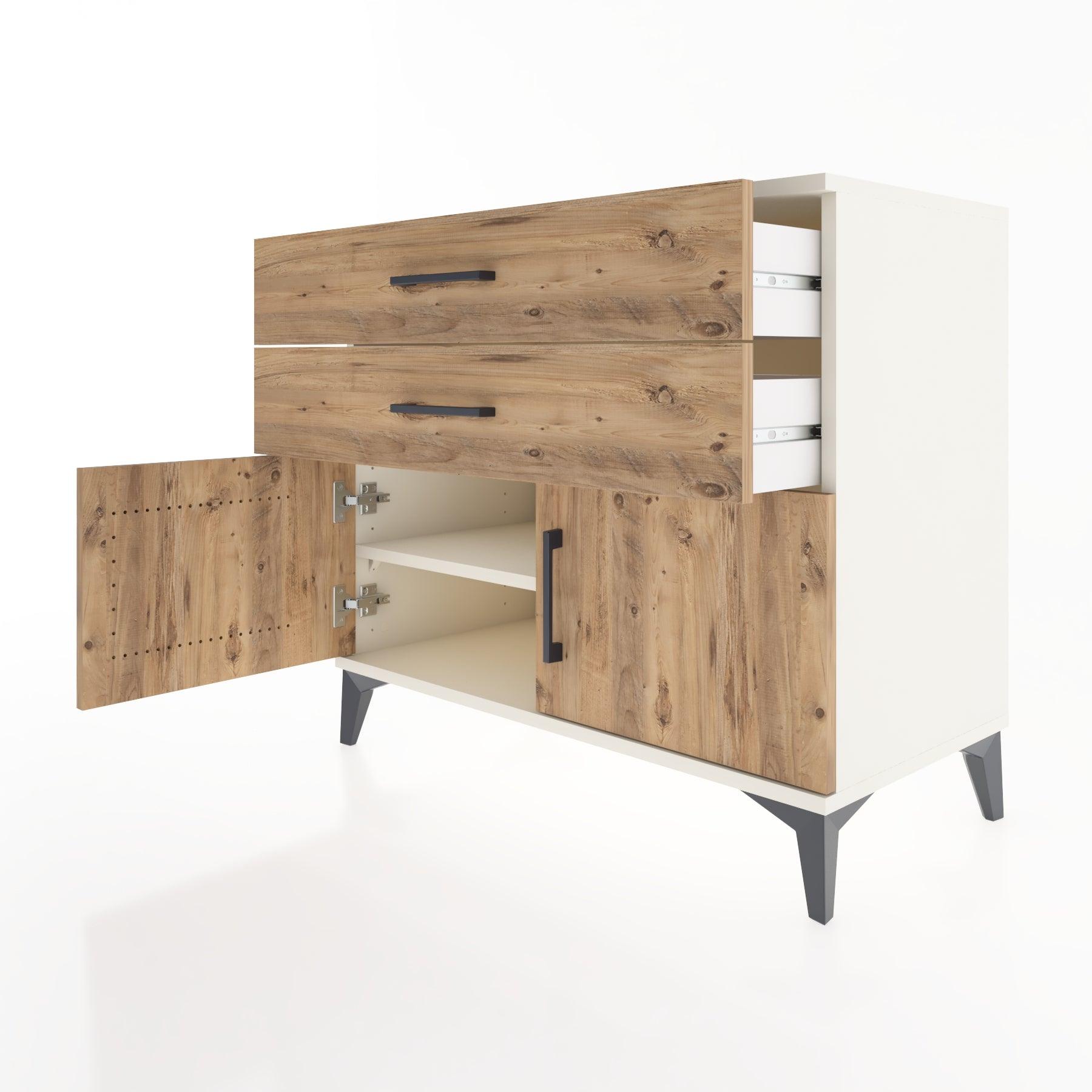 Woodntry Modüler Şifonyer Aytaşı 88x44x68 cm Kapaklı ve Çekmeceli KC15-1