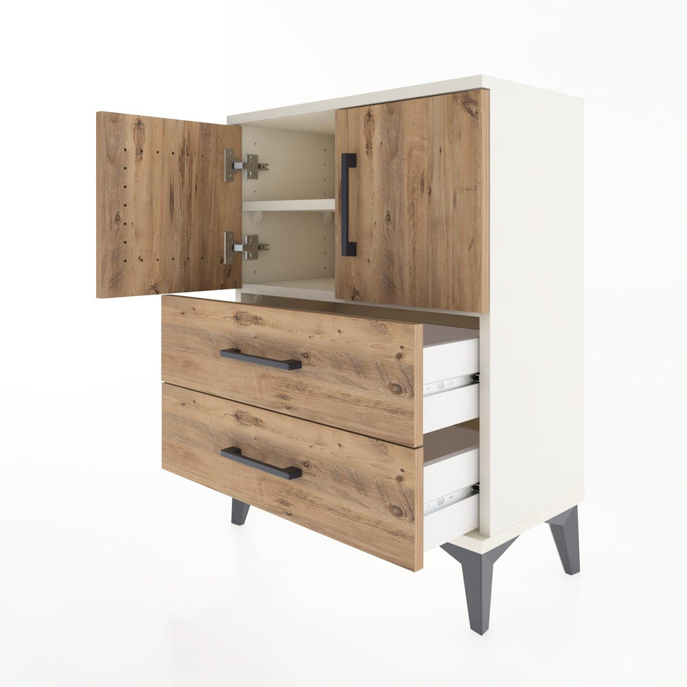 Woodntry Modular Nightstand Moonstone 60x30x68 cm with Cover and Drawer KC15-1