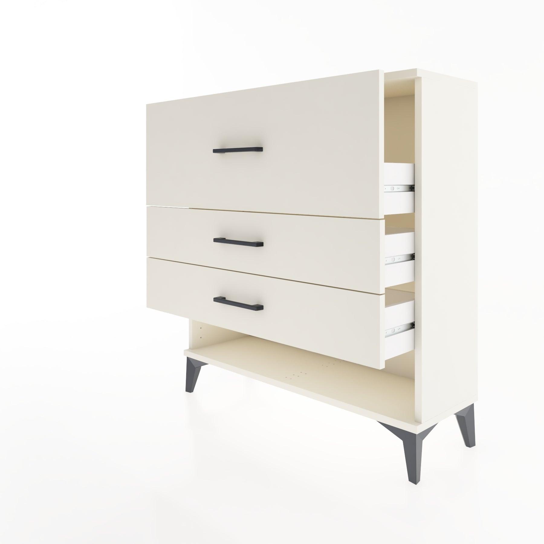 Woodntry Modular Dresser Moonstone 88x30x84 cm with Drawers and Shelves CR15-1