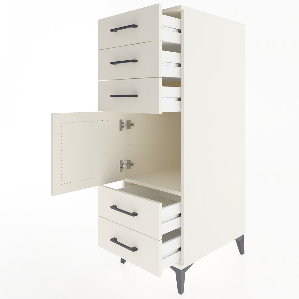 Woodntry Modular Cabinet Moonstone 44x59x122 cm with Doors and Drawers KC65-1