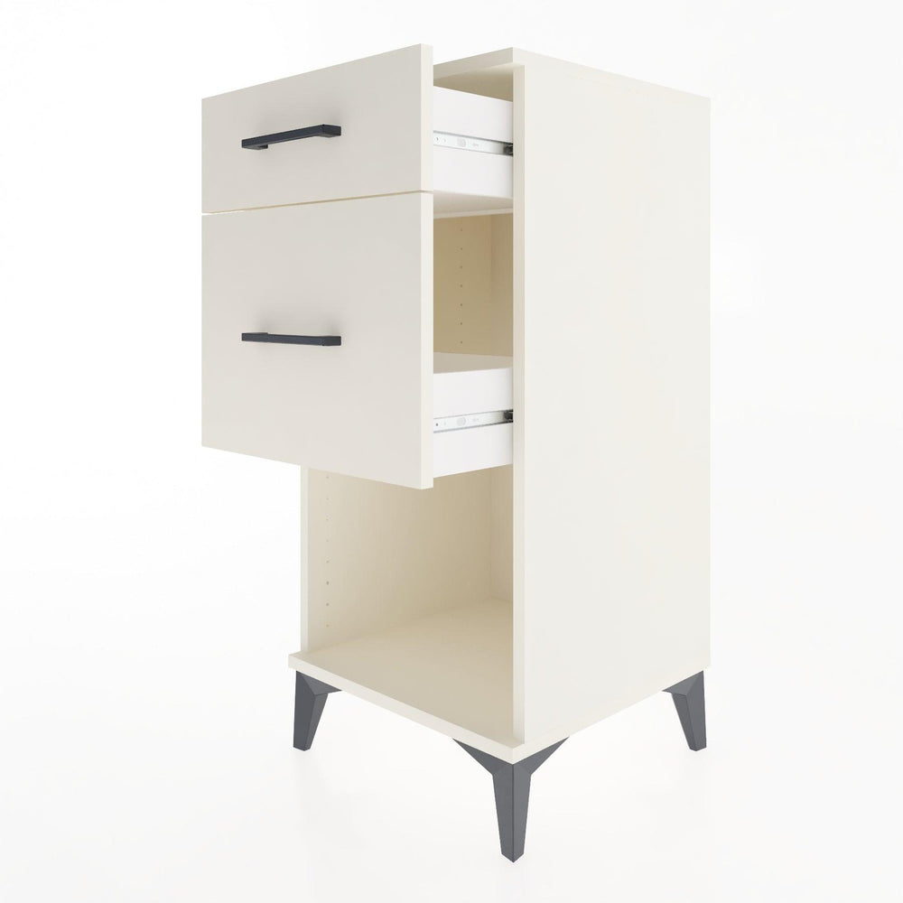 Woodntry Modular Nightstand Moonstone 44x44x84 cm with Drawer and Shelf CR15-1