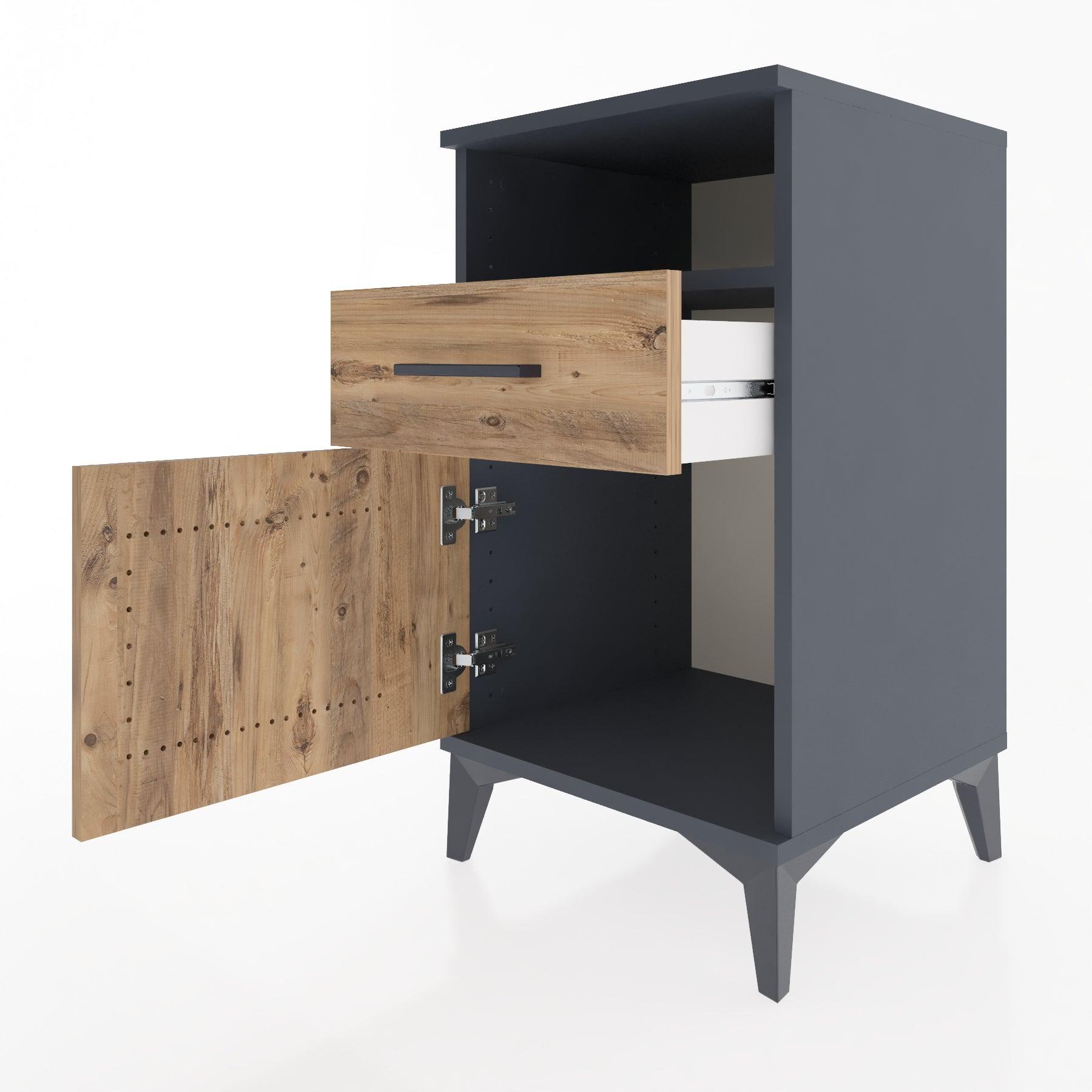 Woodntry Modular Nightstand Anthracite 44x44x68 cm Functional F15-2