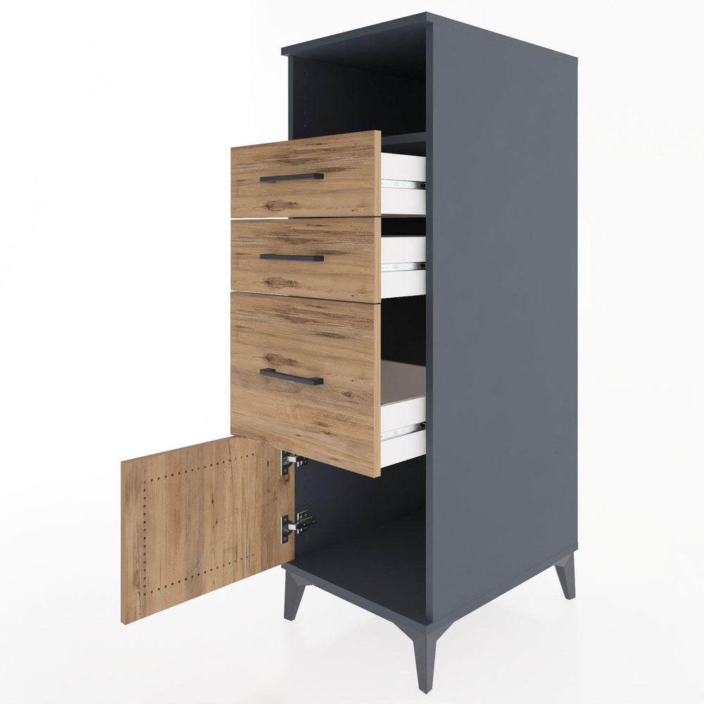 Woodntry Modüler Dolap Antrasit 44x59x122 cm Fonksiyonel F15-2