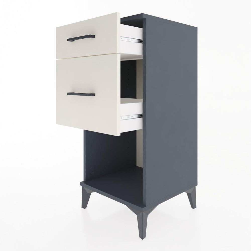 Woodntry Modular Nightstand Anthracite 44x44x84 cm with Drawers and Shelves CR15-2