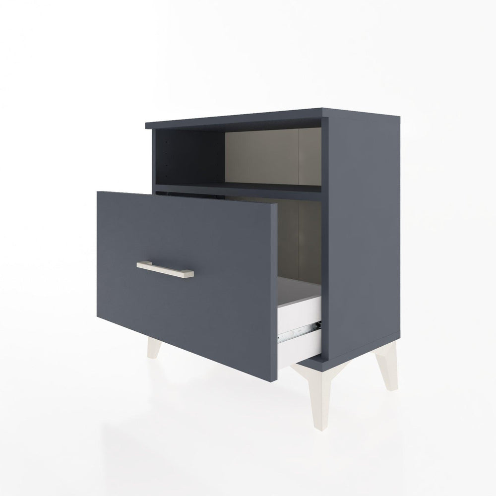 Woodntry Modüler Komodin Antrasit 60x30x52 cm Çekmeceli ve Raflı CR15-2