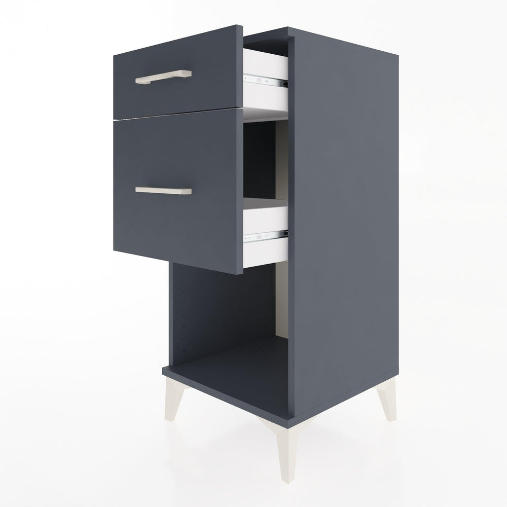 Woodntry Modular Nightstand Anthracite 44x44x84 cm with Drawers and Shelves CR15-2