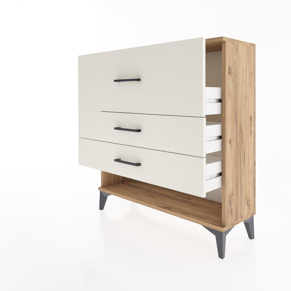 Woodntry Modular Dresser Pine 88x30x84 cm with Drawers and Shelves CR15-3