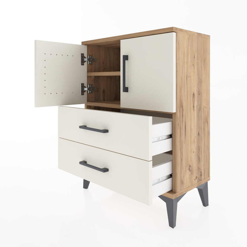 Woodntry Modular Nightstand Pine 60x30x68 cm with Cover and Drawer KC15-3