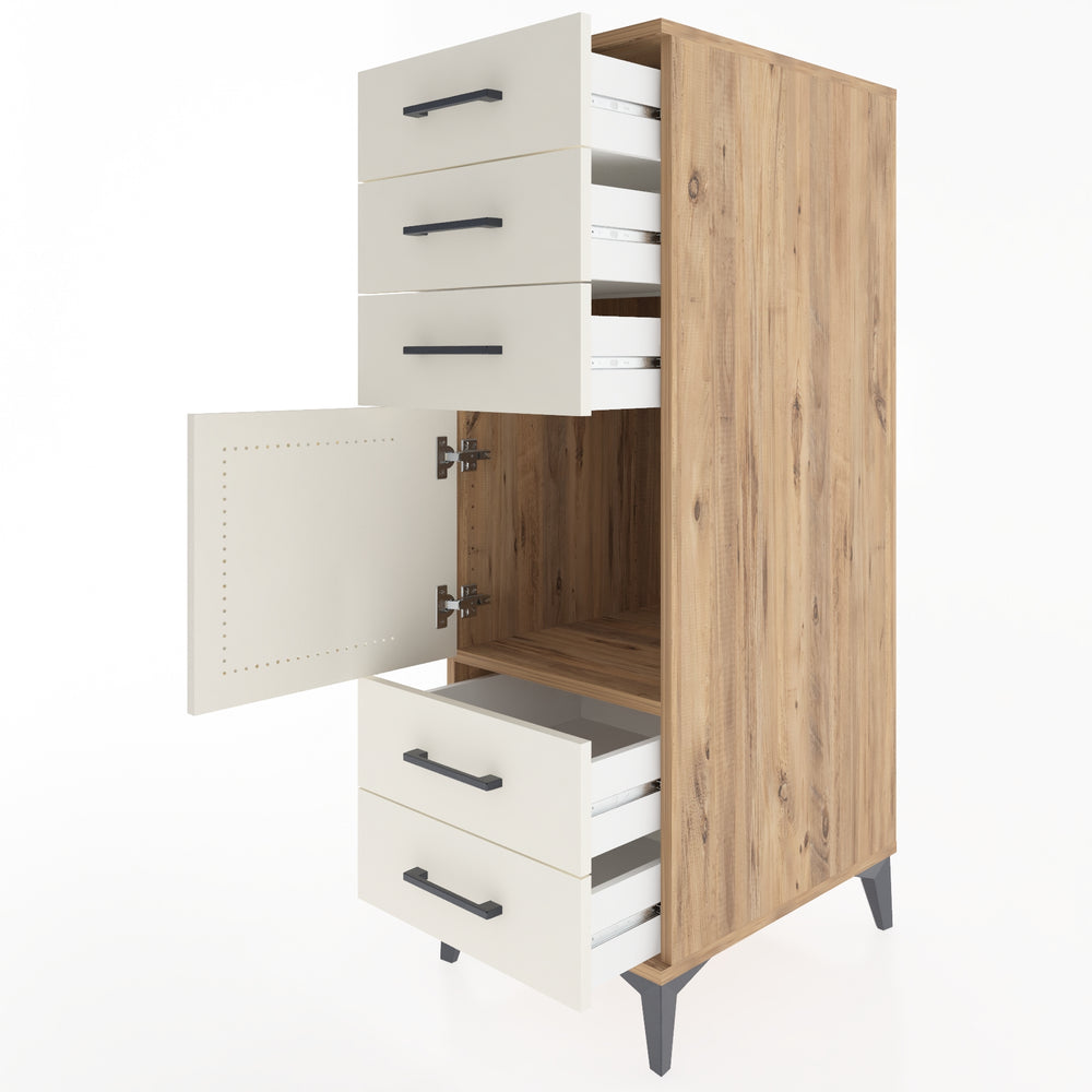 Woodntry Modular Cabinet Pine 44x59x122 cm with Doors and Drawers KC65-3