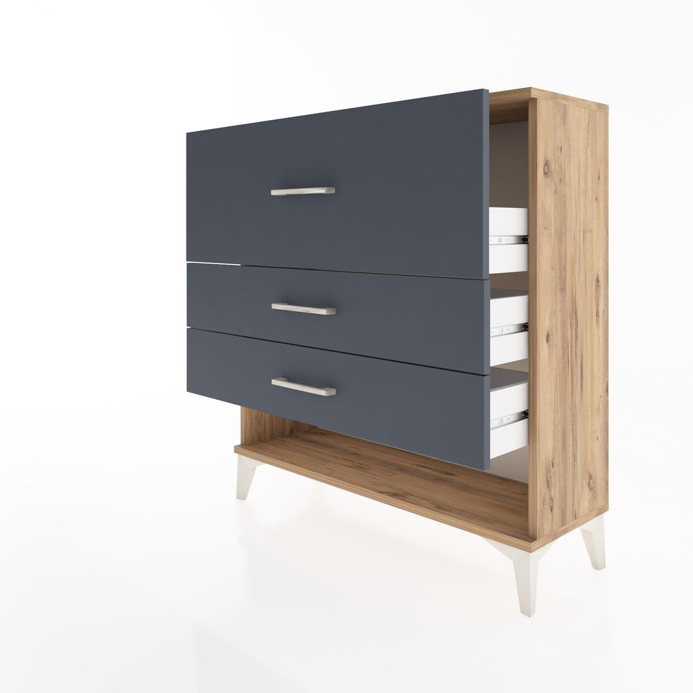 Woodntry Modular Dresser Pine 88x30x84 cm with Drawers and Shelves CR15-3