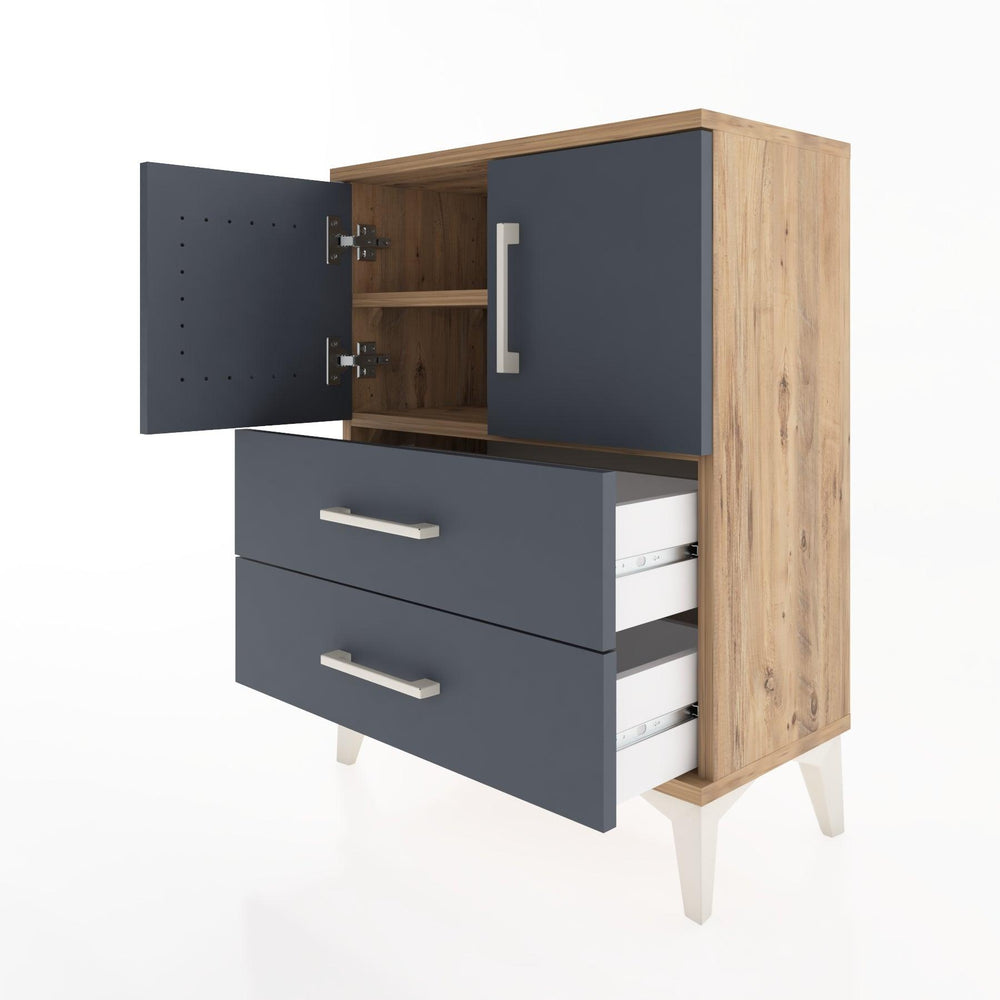 Woodntry Modular Nightstand Pine 60x30x68 cm with Cover and Drawer KC15-3