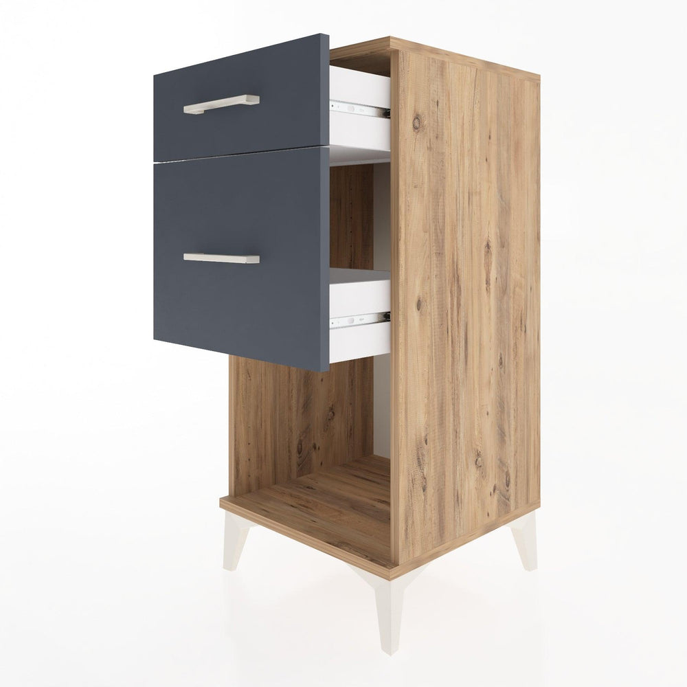 Woodntry Modular Nightstand Pine 44x44x84 cm with Drawers and Shelves CR15-3