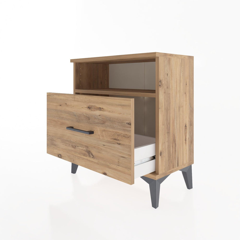Woodntry Modular Nightstand Pine 60x30x52 cm with Drawers and Shelves CR15-3