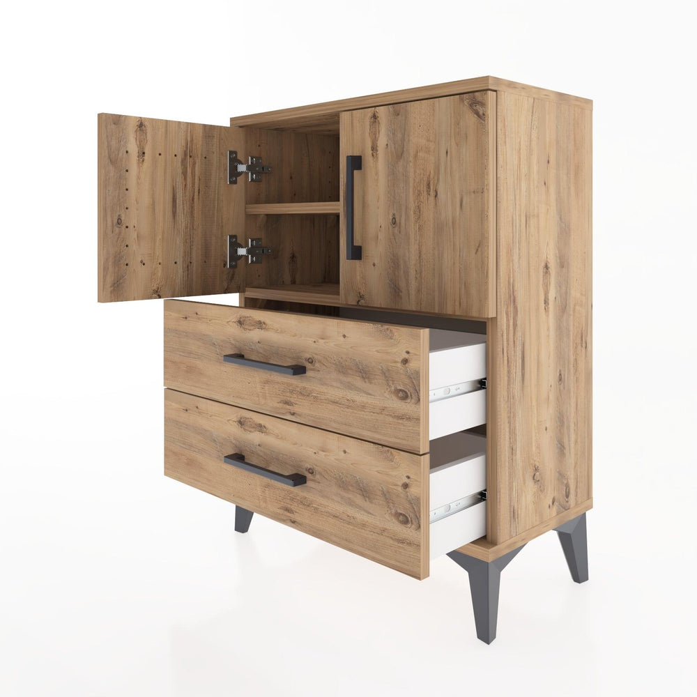 Woodntry Modular Nightstand Pine 60x30x68 cm with Cover and Drawer KC15-3