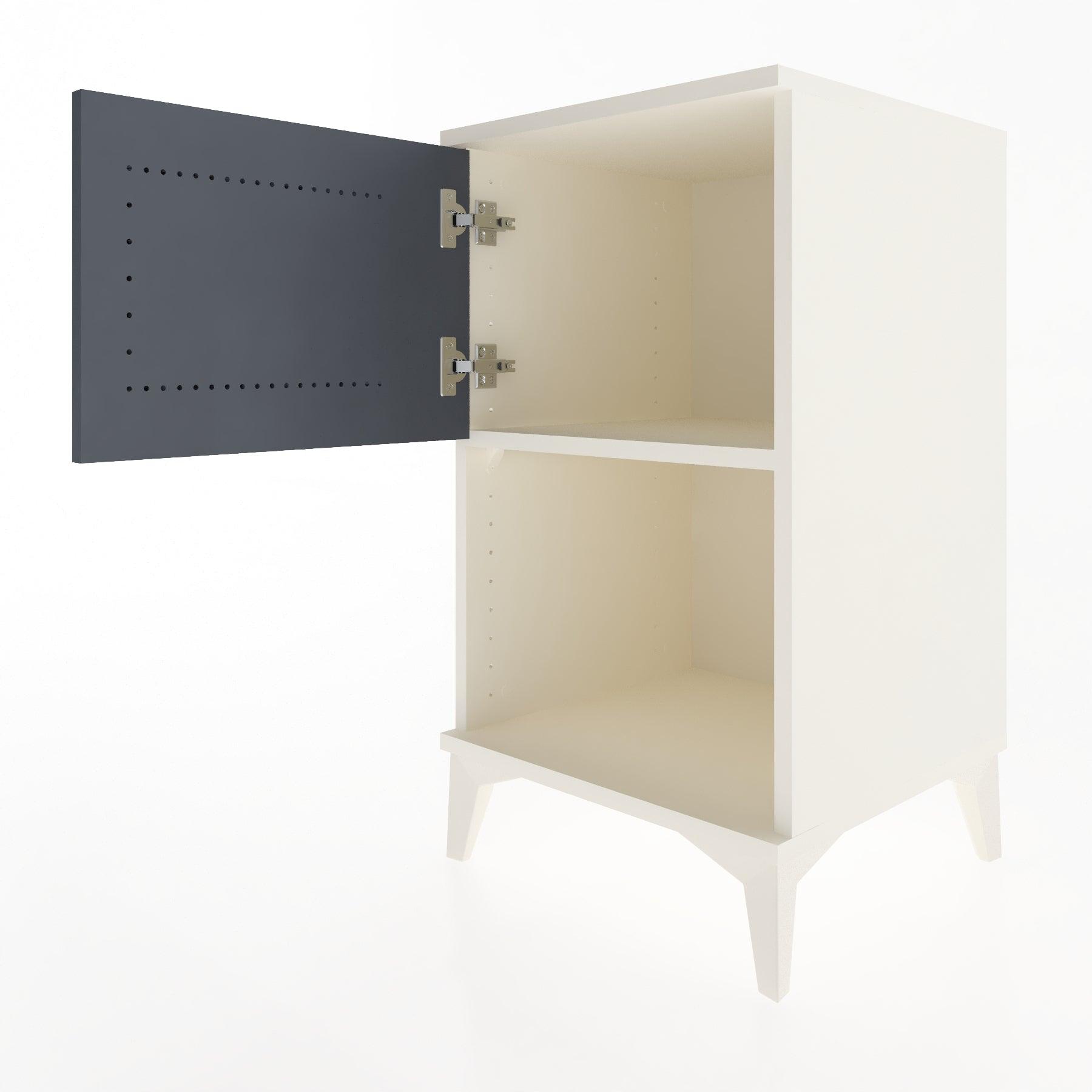 Woodntry Modular Nightstand Moonstone 44x44x68 cm with Cover and Shelf KR16-1