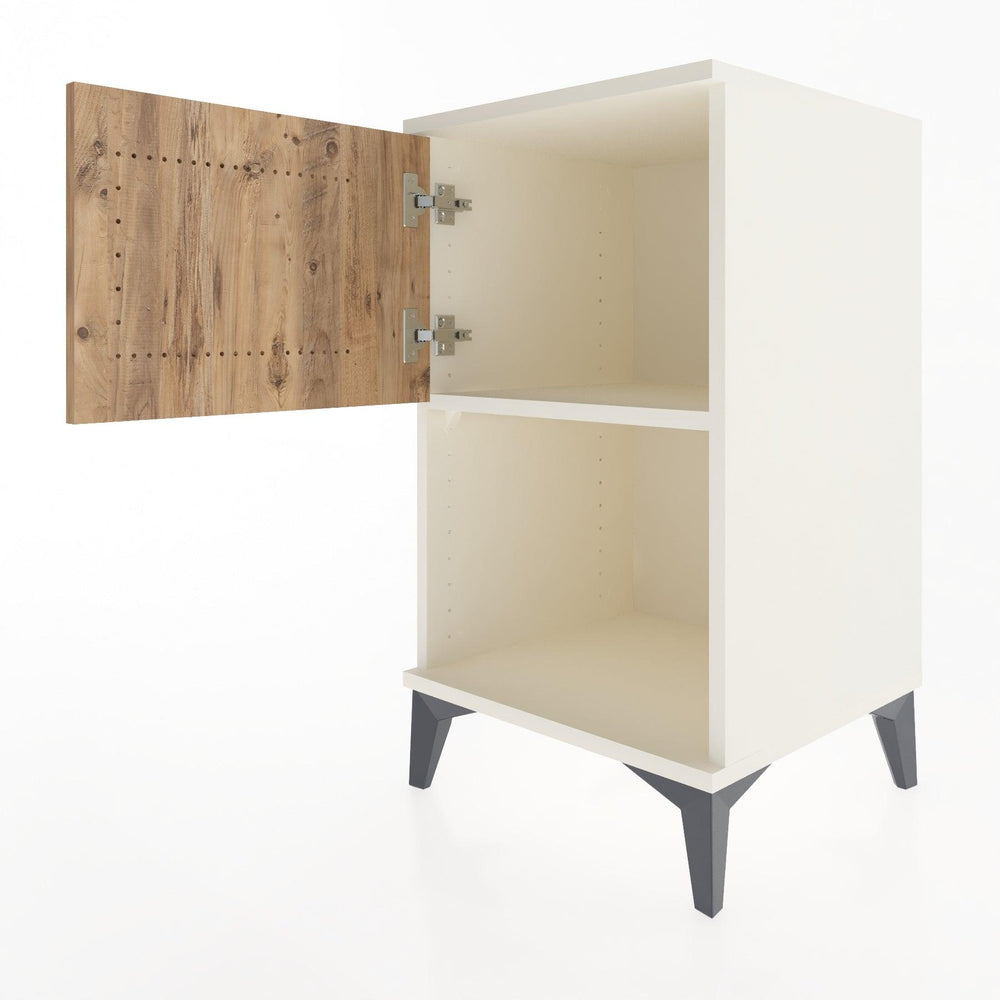 Woodntry Modüler Komodin Aytaşı 44x44x68 cm Kapaklı ve Raflı KR16-1