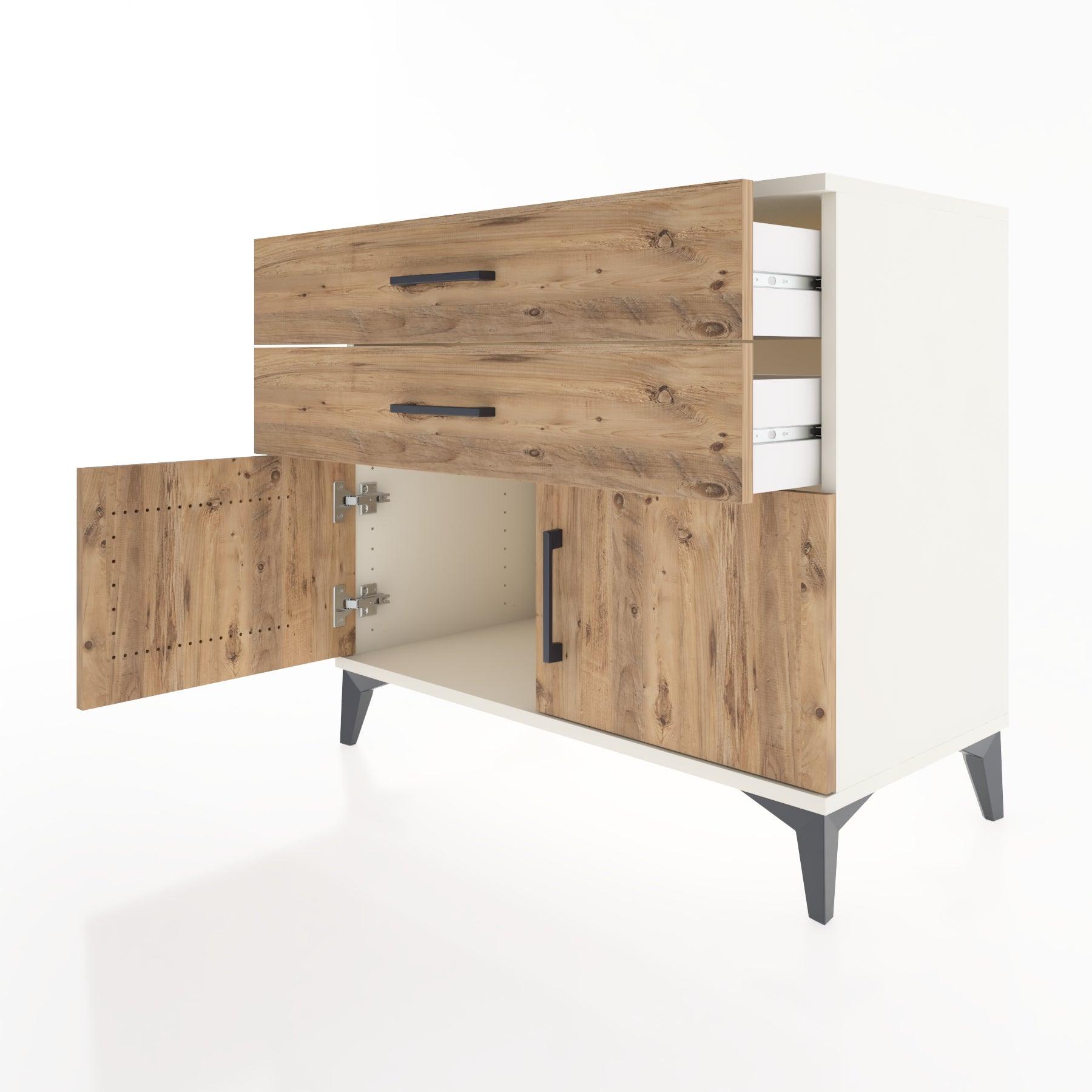 Woodntry Modüler Şifonyer Aytaşı 88x44x68 cm Kapaklı ve Çekmeceli KC16-1