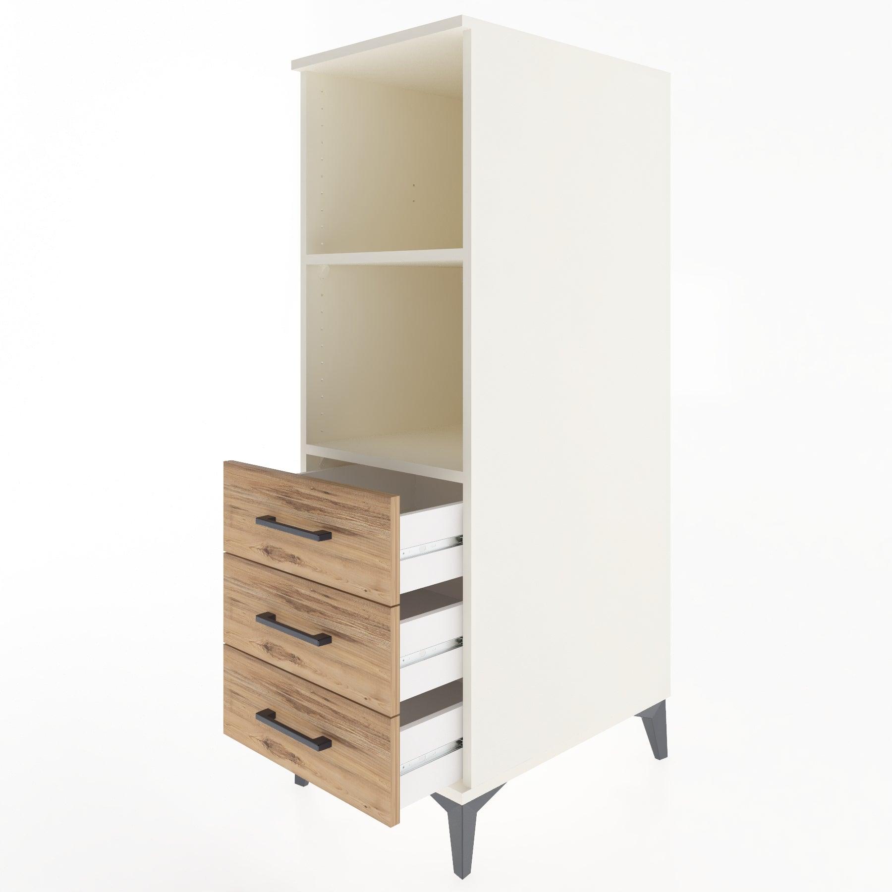 Woodntry Modular Cabinet Moonstone 44x59x122 cm with Drawers and Shelves CR116-1