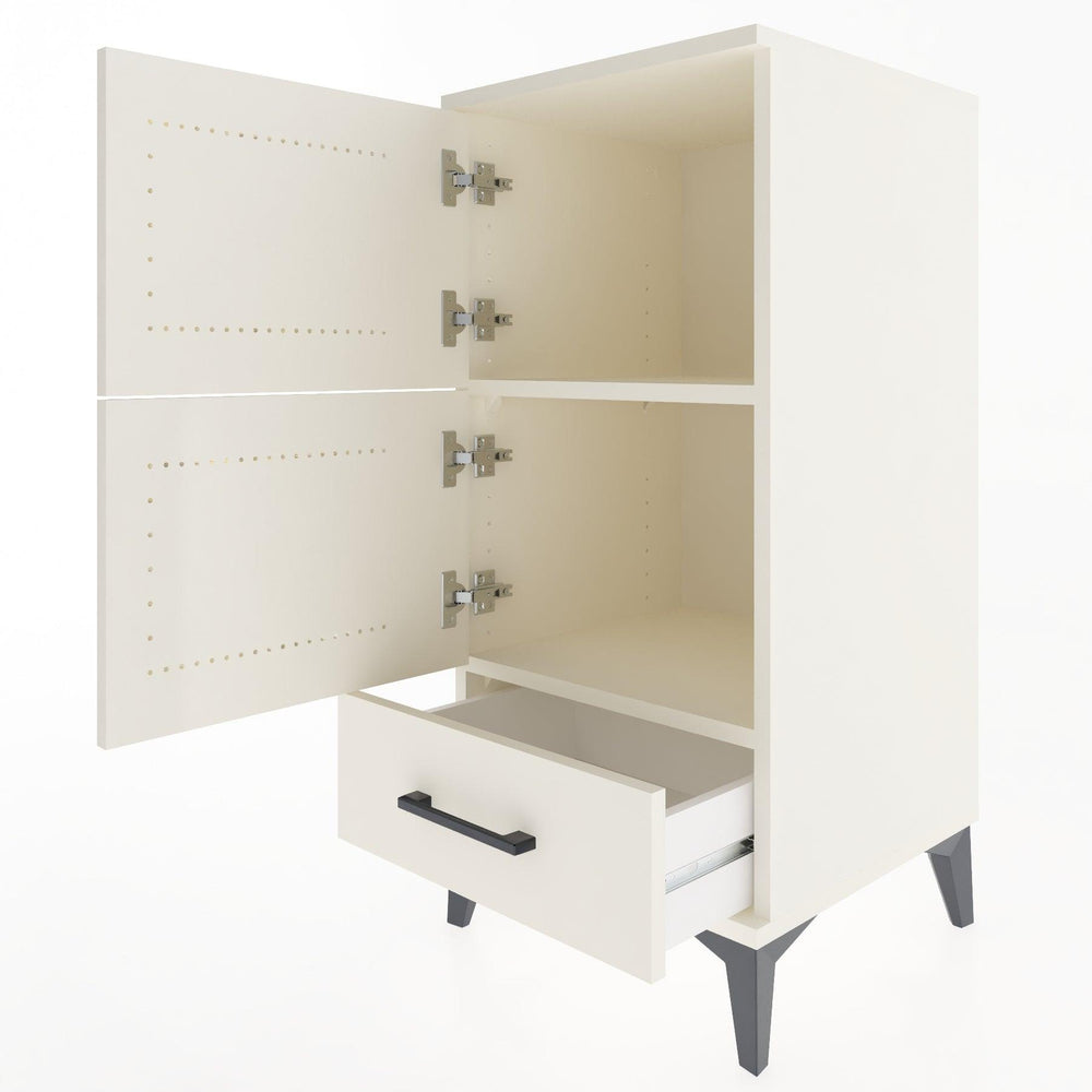 Woodntry Modular Nightstand Moonstone 44x44x84 cm with Cover and Drawer KC38-1