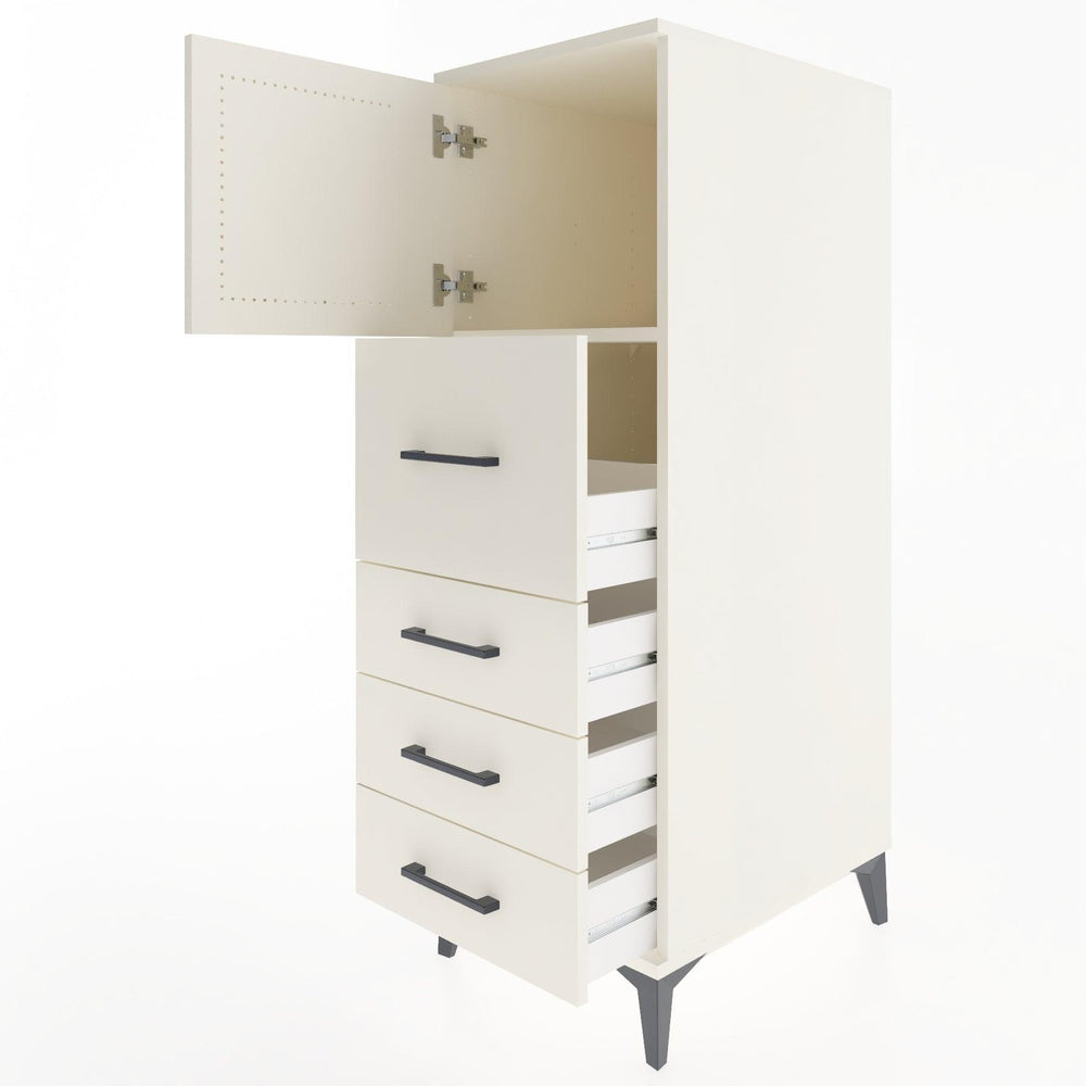 Woodntry Modüler Dolap Aytaşı 44x59x122 cm Kapaklı ve Çekmeceli KC16-1