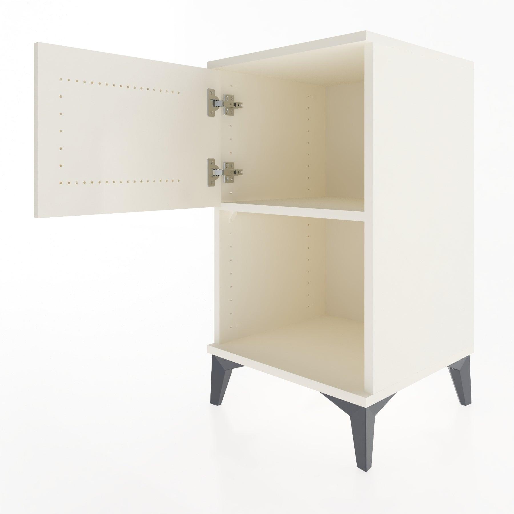Woodntry Modular Nightstand Moonstone 44x44x68 cm with Cover and Shelf KR16-1