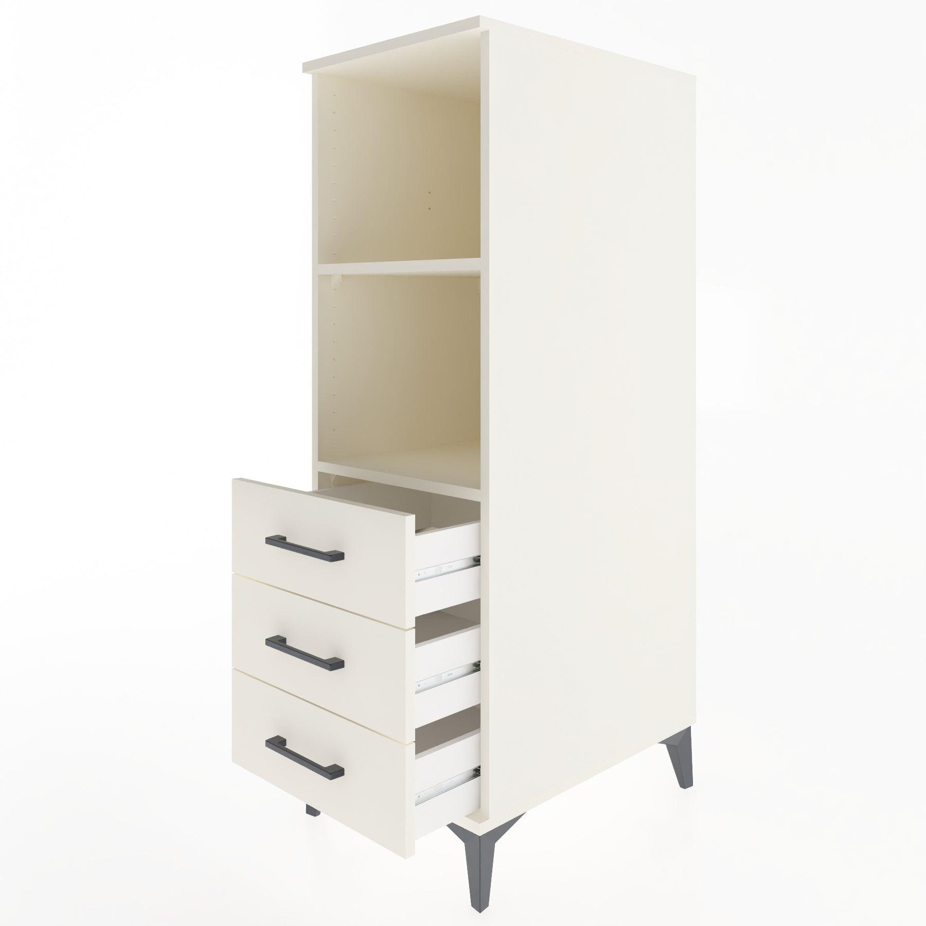 Woodntry Modular Cabinet Moonstone 44x59x122 cm with Drawers and Shelves CR116-1