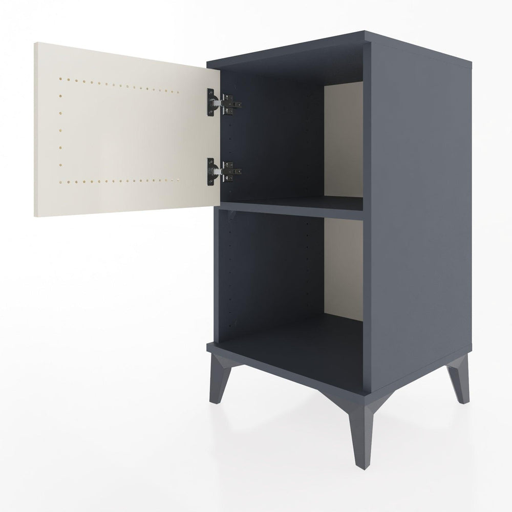 Woodntry Modular Nightstand Anthracite 44x44x68 cm with Cover and Shelf KR16-2