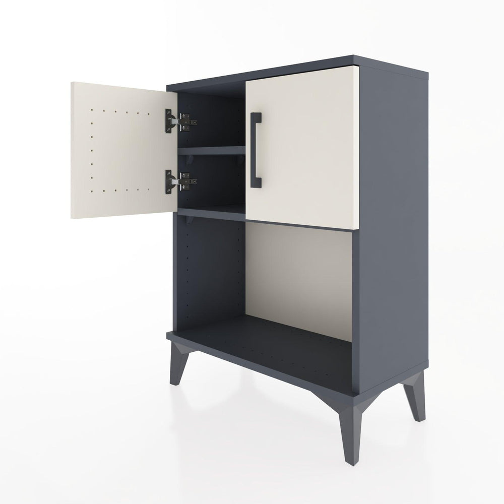 Woodntry Modüler Komodin Antrasit 60x30x68 cm Kapaklı ve Raflı KR16-2