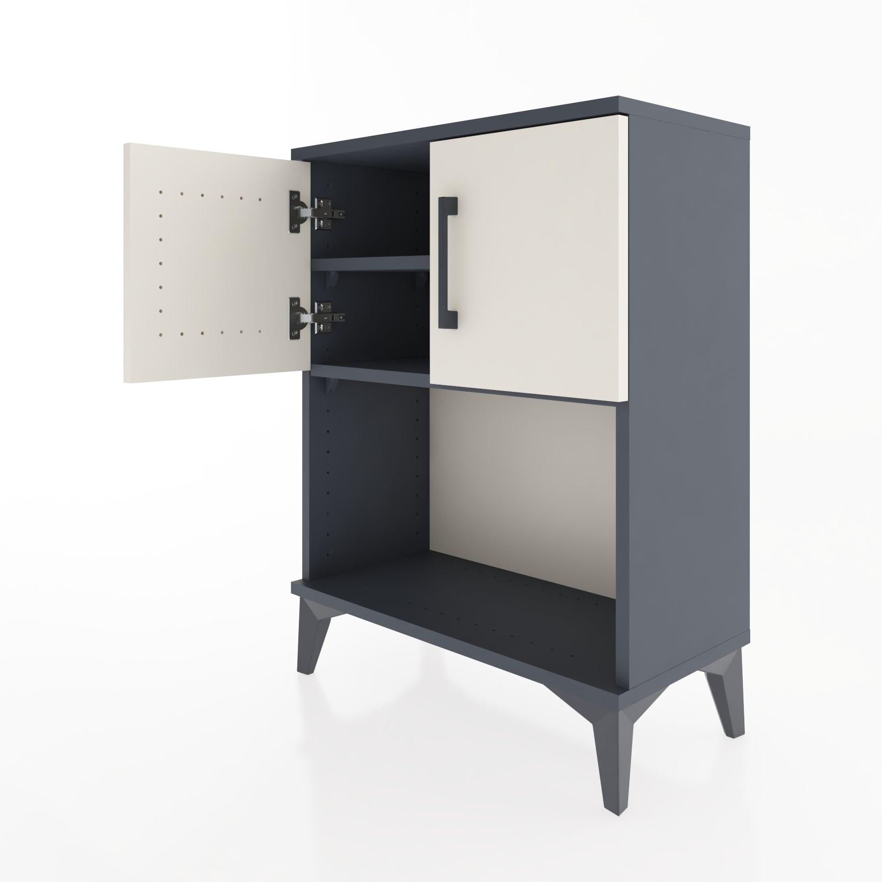 Woodntry Modular Nightstand Anthracite 60x30x68 cm with Cover and Shelf KR16-2