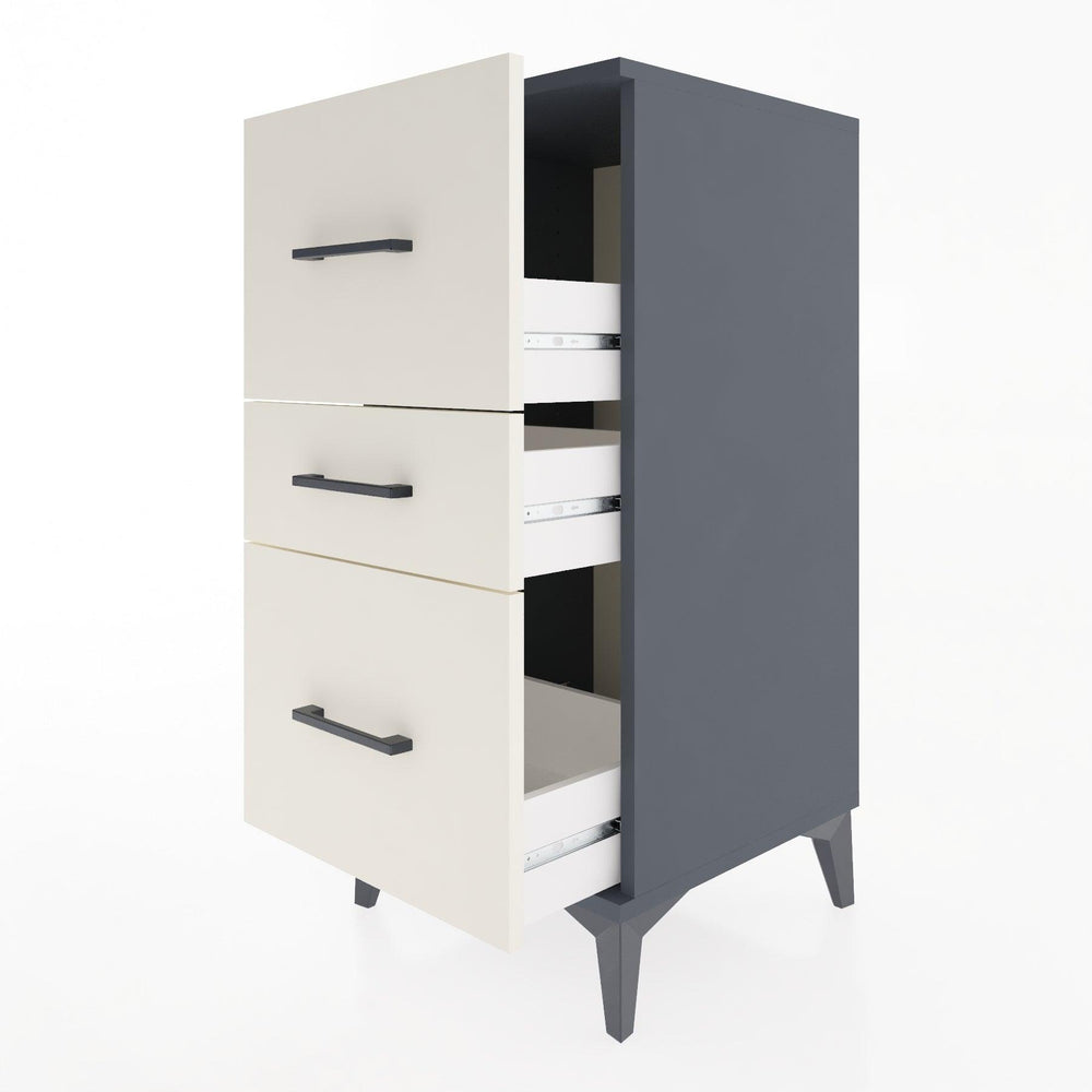 Woodntry Modüler Komodin Antrasit 44x44x84 cm Çekmeceli C16-2