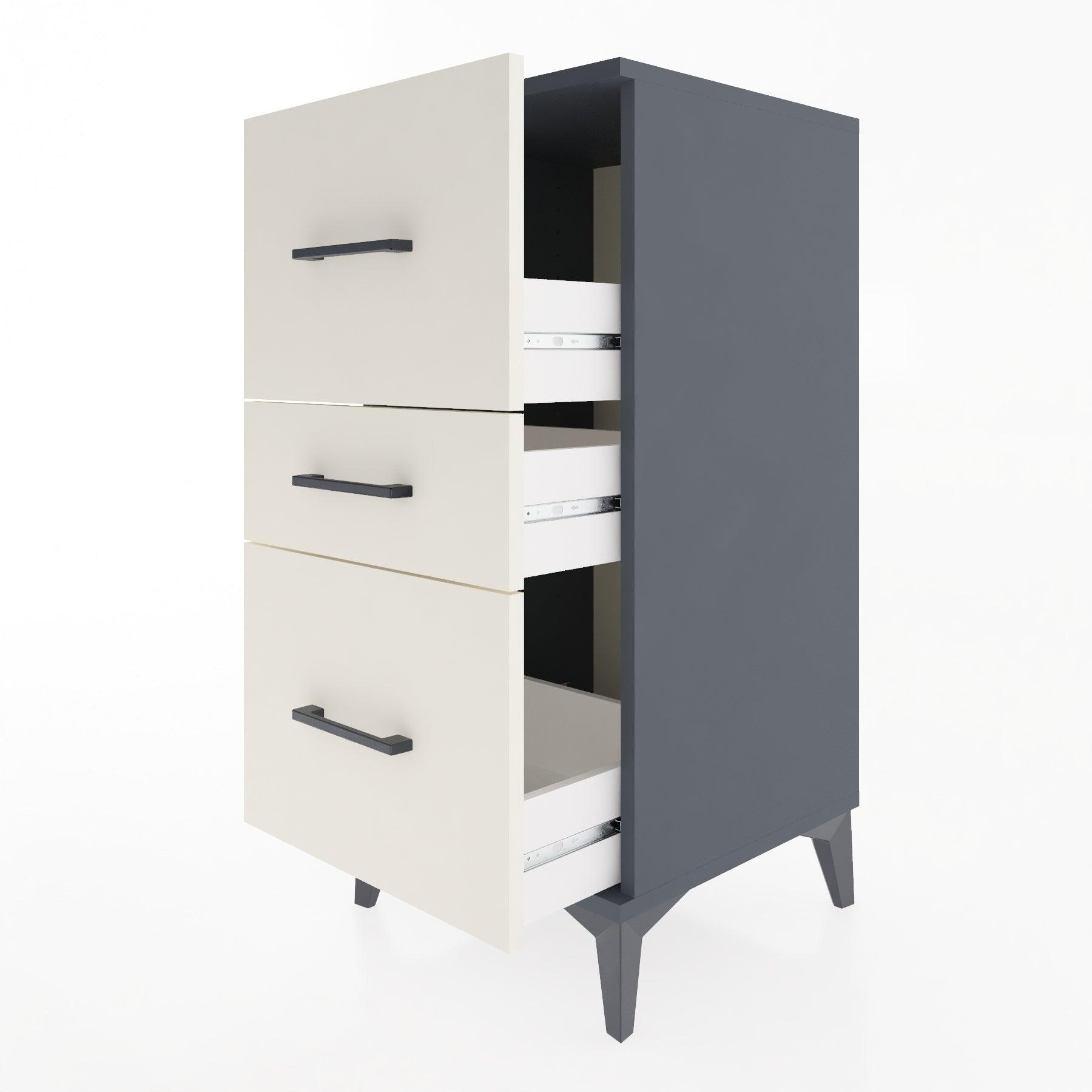 Woodntry Modular Nightstand Anthracite 44x44x84 cm Drawer C16-2