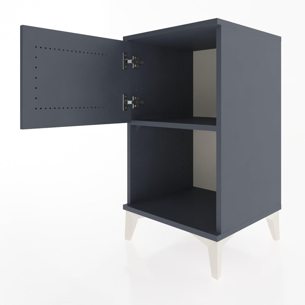 Woodntry Modular Nightstand Anthracite 44x44x68 cm with Cover and Shelf KR16-2
