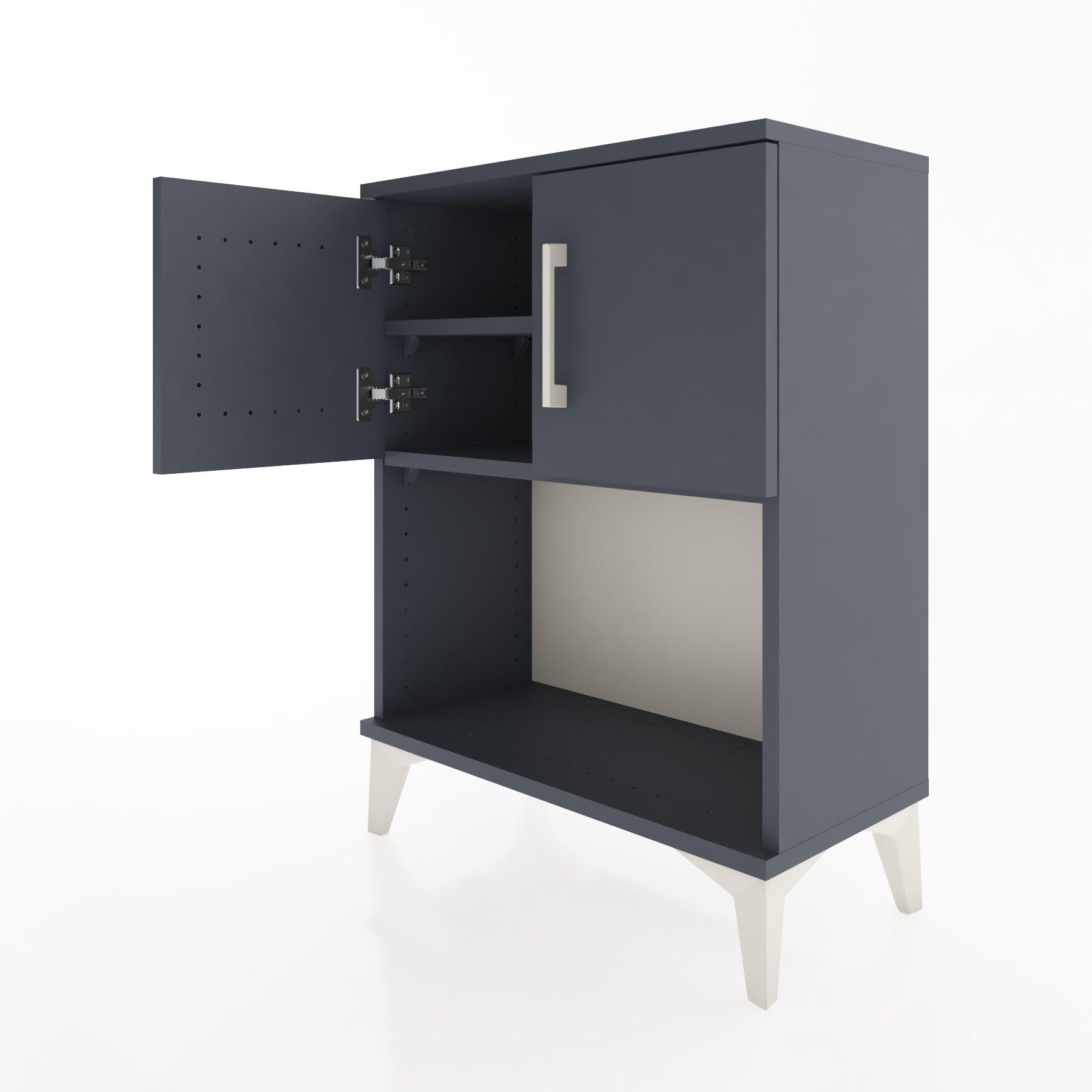 Woodntry Modular Nightstand Anthracite 60x30x68 cm with Cover and Shelf KR16-2
