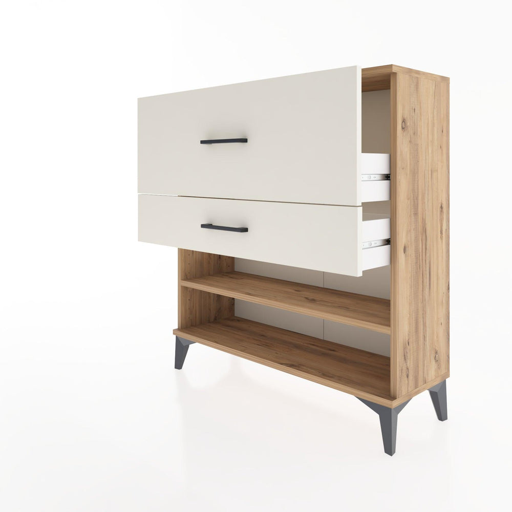 Woodntry Modular Dresser Pine 88x30x84 cm with Drawers and Shelves CR16-3