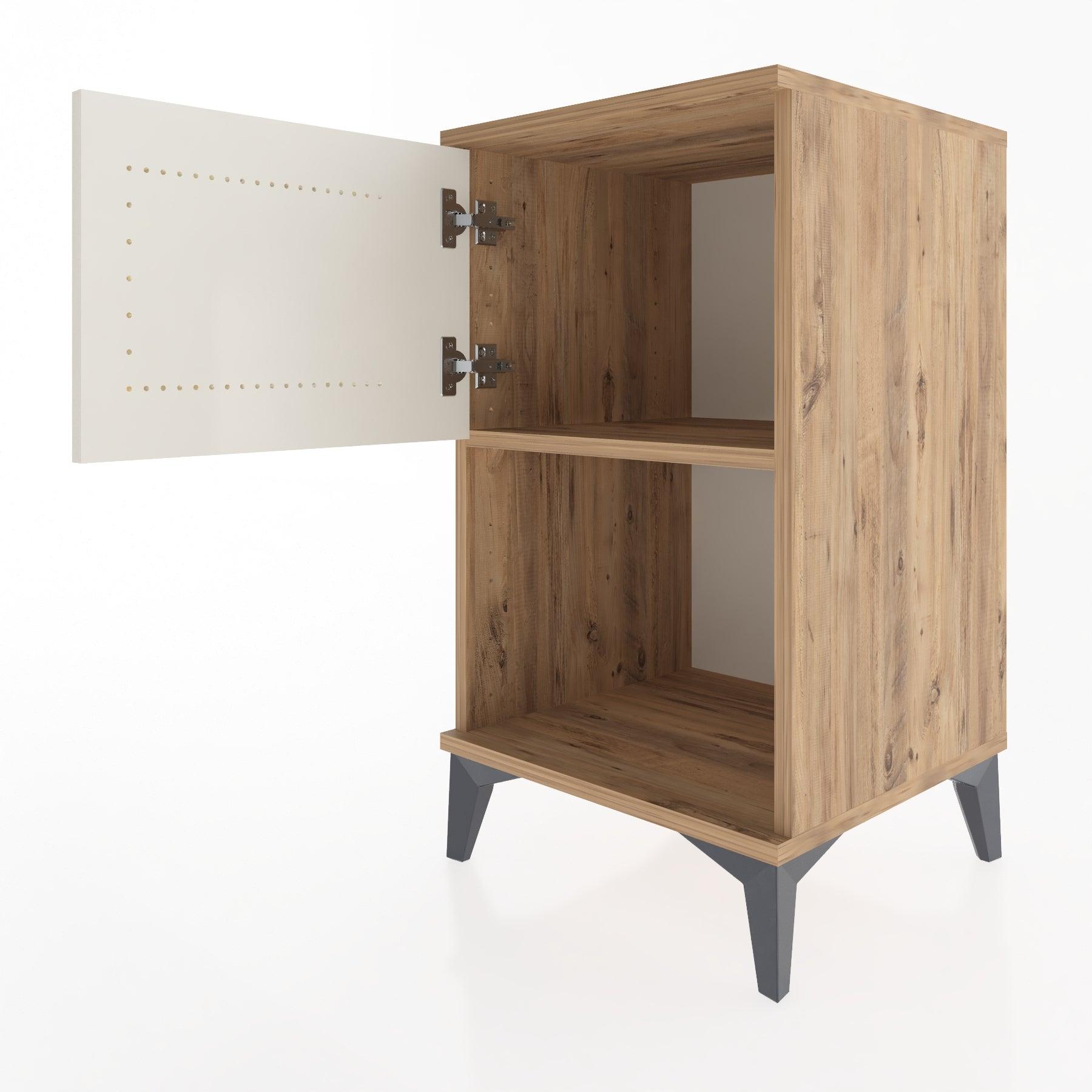 Woodntry Modular Nightstand Pine 44x44x68 cm with Cover and Shelf KR16-3