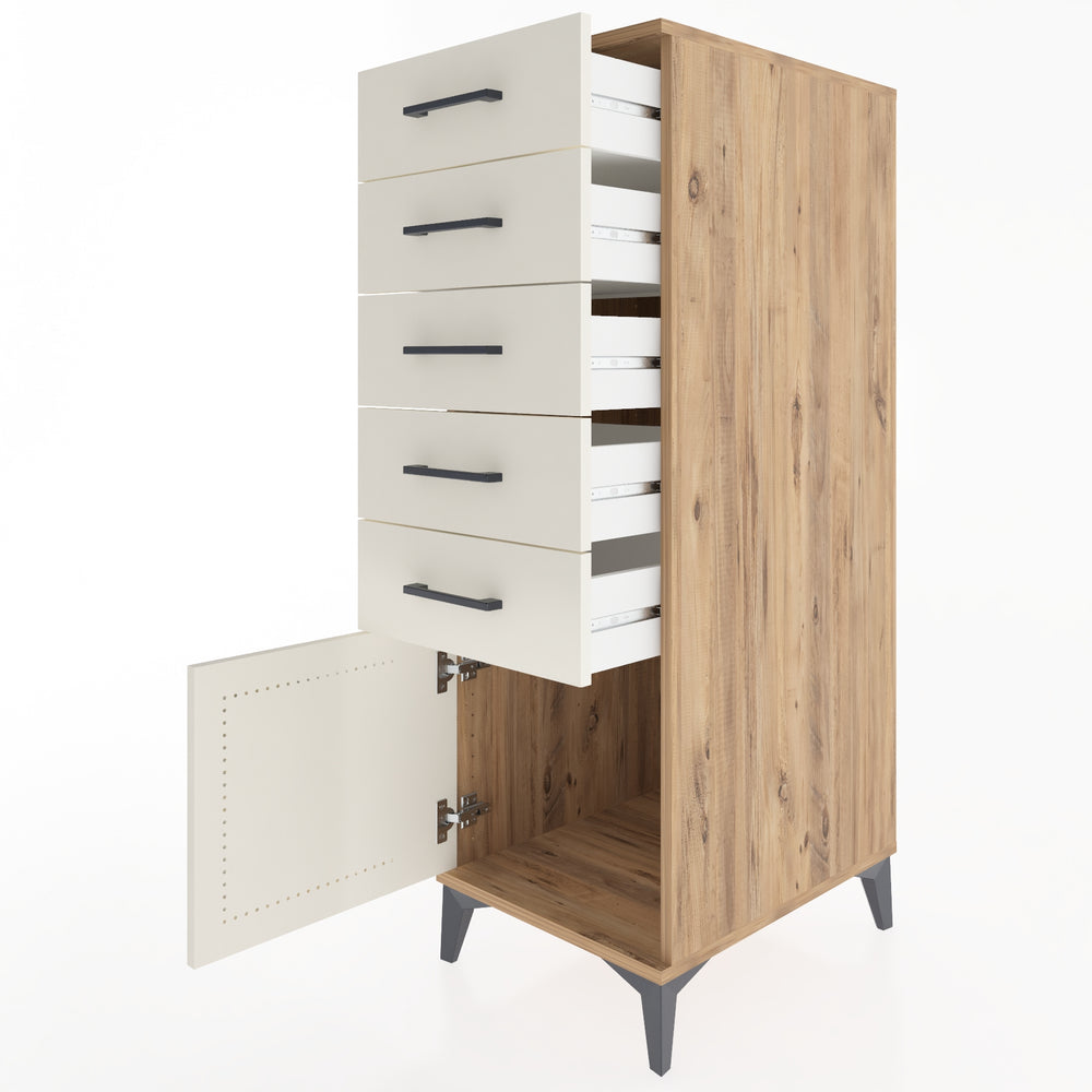 Woodntry Modular Cabinet Pine 44x59x122 cm with Doors and Drawers KC66-3