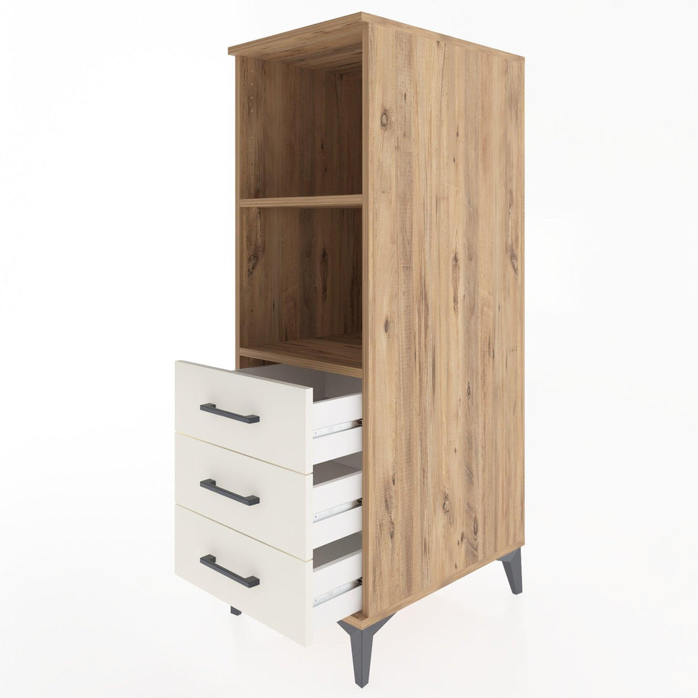 Woodntry Modüler Dolap Çam 44x59x122 cm Çekmeceli ve Raflı CR116-3