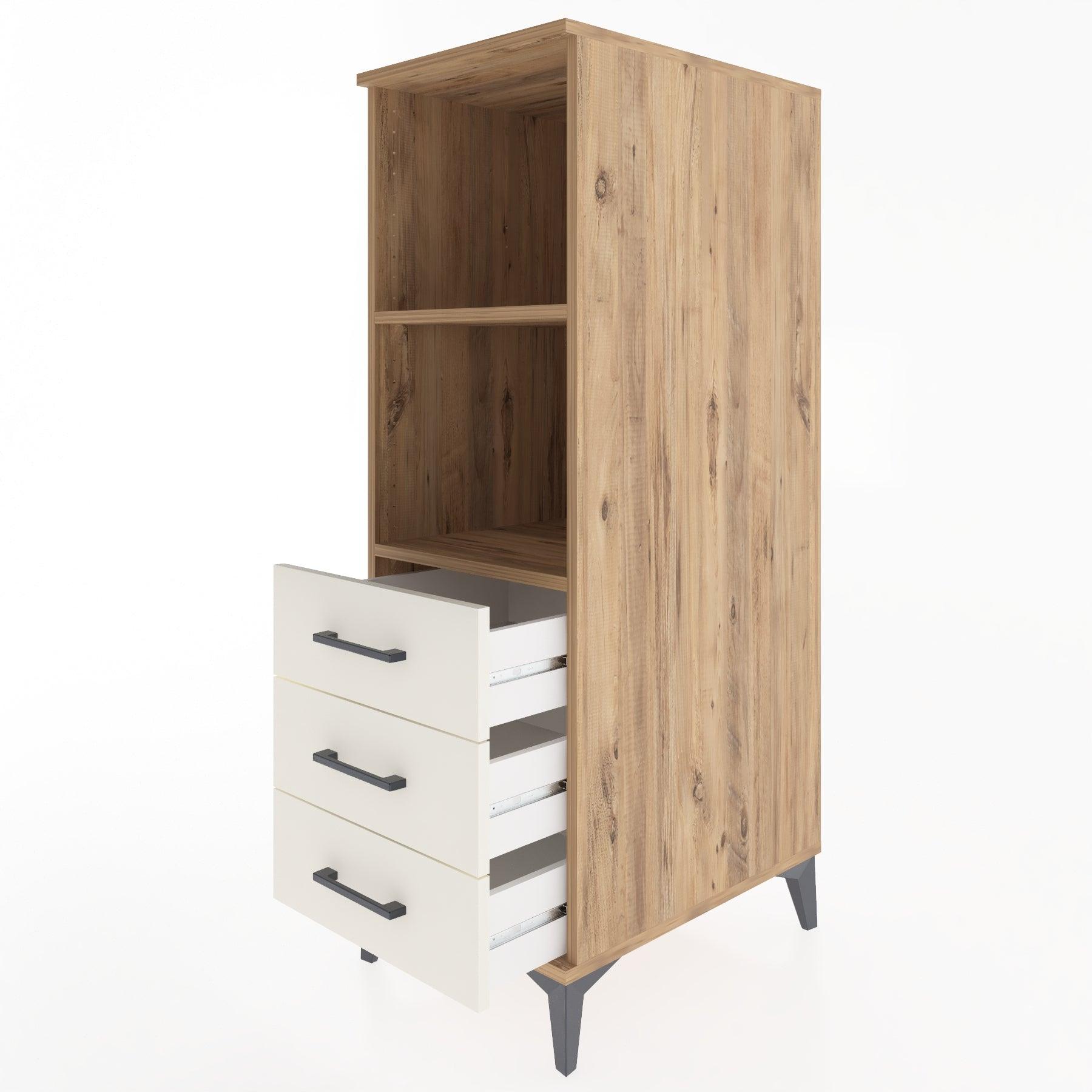 Woodntry Modular Cabinet Pine 44x59x122 cm with Drawers and Shelves CR116-3