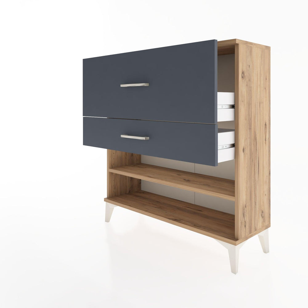 Woodntry Modular Dresser Pine 88x30x84 cm with Drawers and Shelves CR16-3