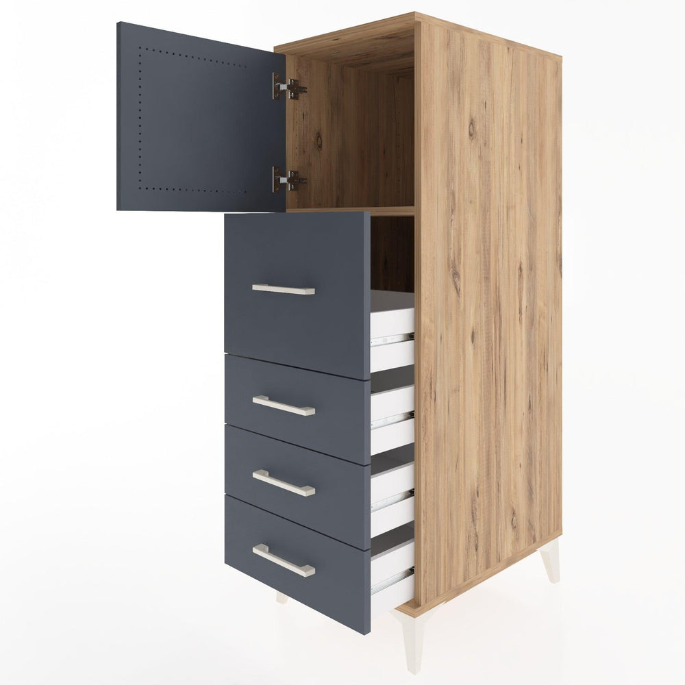 Woodntry Modular Cabinet Pine 44x59x122 cm with Doors and Drawers KC16-3