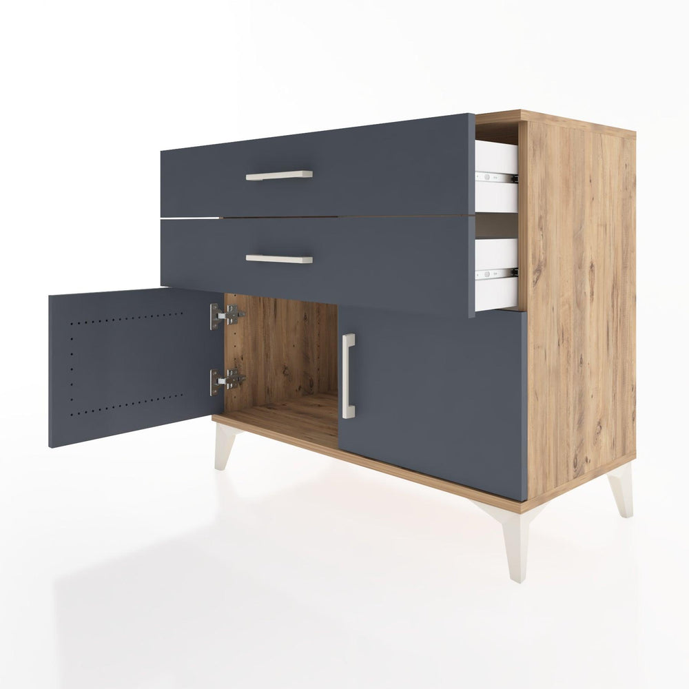 Woodntry Modüler Şifonyer Çam 88x44x68 cm Kapaklı ve Çekmeceli KC16-3