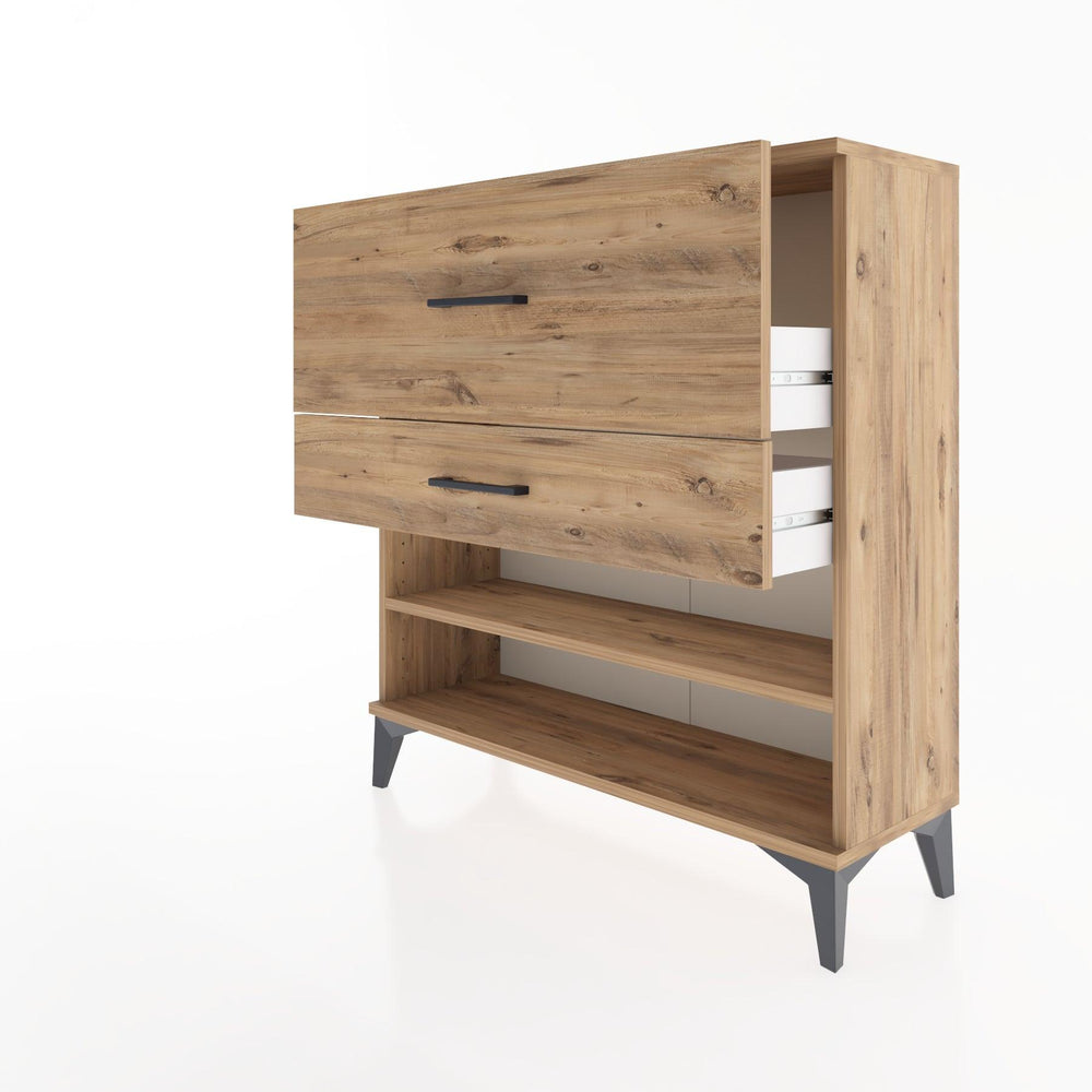 Woodntry Modular Dresser Pine 88x30x84 cm with Drawers and Shelves CR16-3