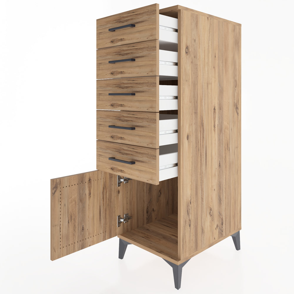 Woodntry Modular Cabinet Pine 44x59x122 cm with Doors and Drawers KC66-3